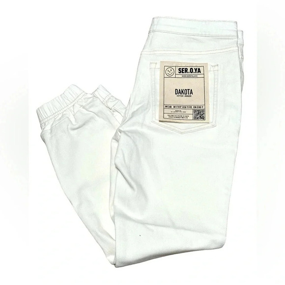 🌴 SER.O.YA Dakota fitted gender-neutral denim jogger NWT - Picture 1 of 6